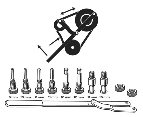 Neo Tools Ékszíj feszítő kulcs, 11db