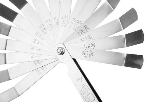 Neo Tools Hézagmérő készlet 16db bent (0.127 - 0.508mm) 65MN/rozsdamentes acél 16db, hajlított