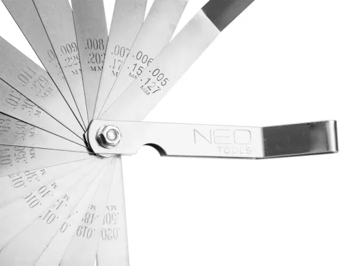 Neo Tools Hézagmérő készlet 16db bent (0.127 - 0.508mm) 65MN/rozsdamentes acél 16db, hajlított