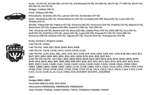 Neo Tools Vezérműtengely blokkoló készlet, VAG dízelmotorokhoz, 6db
