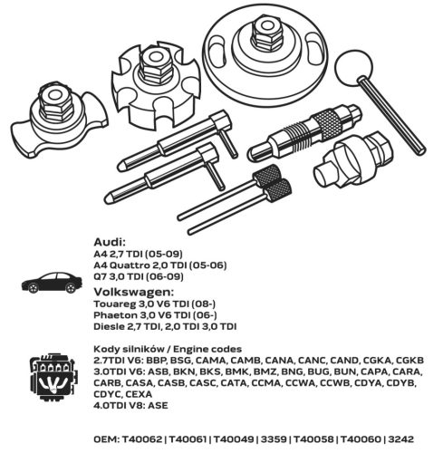 Neo Tools Vezérműtengely blokkoló készlet, VAG dízelmotorokhoz