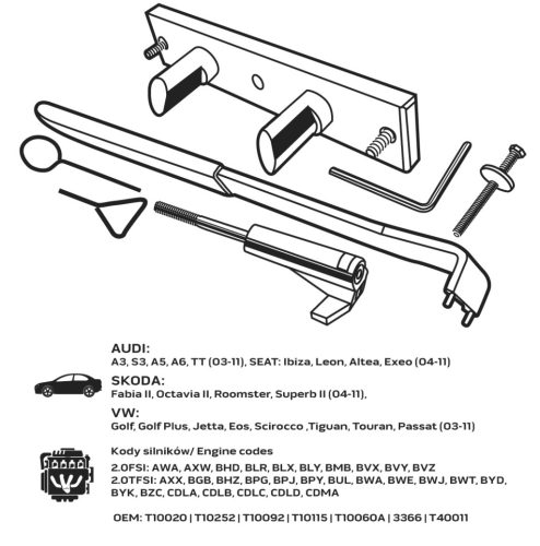 Neo Tools Vezérműtengely blokkoló készlet, VAG benzinmotorokhoz