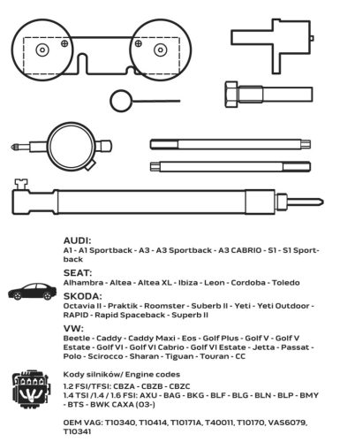 Neo Tools Vezérműtengely blokkoló készlet, VAG benzinmotorokhoz