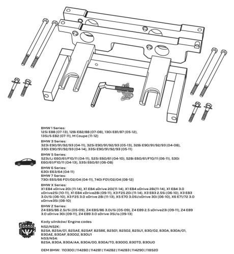 Neo Tools Vezérműtengely blokkoló készlet, BMW benzinmotorokhoz