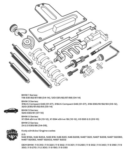 Neo Tools Vezérműtengely blokkoló készlet, BMW benzinmotorokhoz