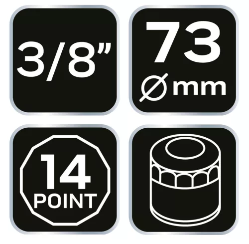 Neo Tools Olajszűrő kulcs 73mm, 14 pontos, 3/8" kulcsnyílással