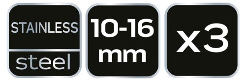 Neo Tools Tömlőbilincs 10-16/9mm, W4, 3db