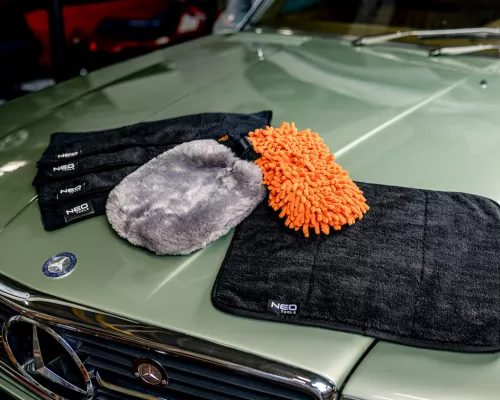 Neo Tools Autómosó kesztyű, poliészter, 28x20cm