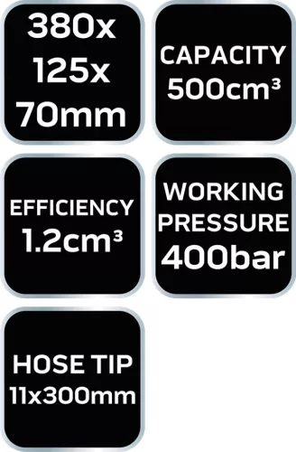 Neo Tools Karos zsírzó, 500cm3, flexibilis tömlővel