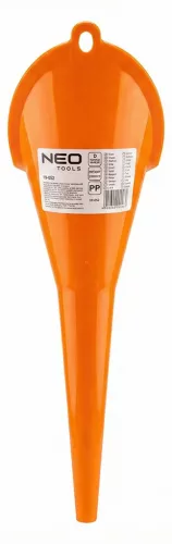 Neo Tools Tölcsér hosszú csőrrel, 282mm, 76mm tölcsérátmérő, műanyag