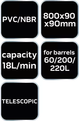 Neo Tools Hordópumpa, kézi, 18liter/perc, 60-200l-es hordókhoz