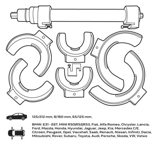 Neo Tools Rugóösszehúzó készlet, MONOBLOC, villás