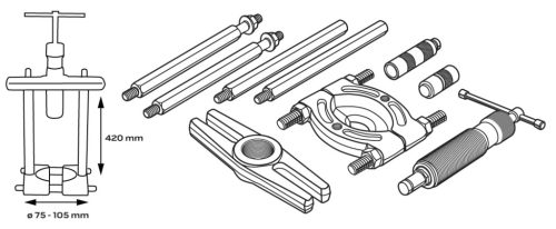 Neo Tools Hidraulikus csapágy és agylehúzó készlet 10 tonnás