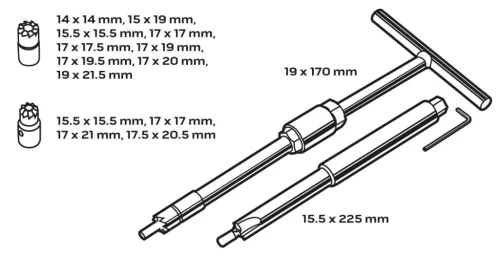 Neo Tools Injektoraljzat maró és tisztító készlet, 17db-os
