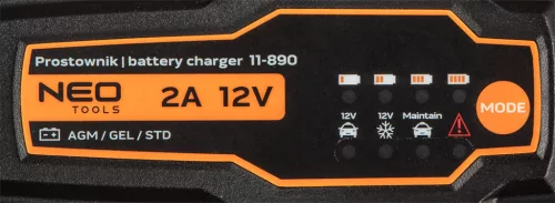 Neo Tools Autómata akkutöltő 2A / 35W, 4-60Ah, savas/AGM/zselés akkumulátorokhoz