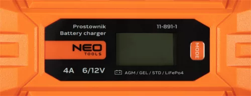 Neo Tools Automatikus akkumulátortöltő 4A/70W, 3-120Ah, savas / AGM / GEL akkumulátorokhoz