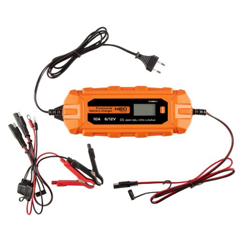 Neo Tools Automatikus akkumulátortöltő 10A/160W, 3-200Ah, savas / AGM / GEL akkumulátorokhoz