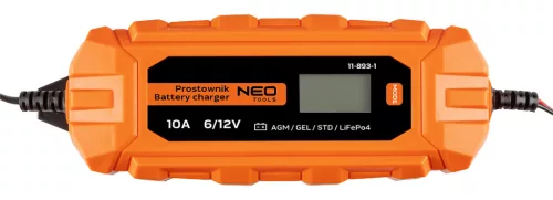 Neo Tools Automatikus akkumulátortöltő 10A/160W, 3-200Ah, savas / AGM / GEL akkumulátorokhoz