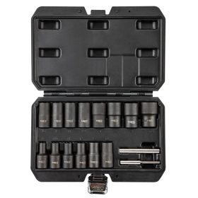   Neo Tools Dugókulcskészlet, sérült fejű csavarokhoz 16db 1/2”, 8, 10, 11, 12, 13, 14, 15, 16, 17, 19, 21, 22, 24, 27mm