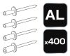 Neo Tools Alu popszegecs készlet, 400db