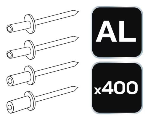 Neo Tools Alu popszegecs készlet, 400db