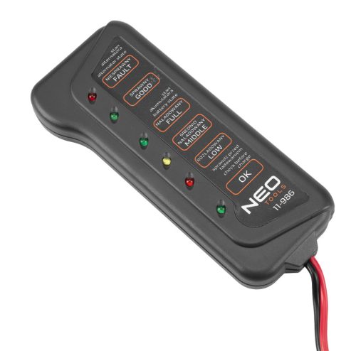 Neo Tools Akkumulátor teszter, digitális, akku állapot, generátor töltés ellenőrzése 12V