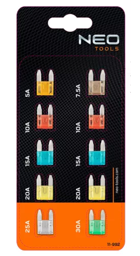 Neo Tools Gépkocsi biztositék készlet, 10db