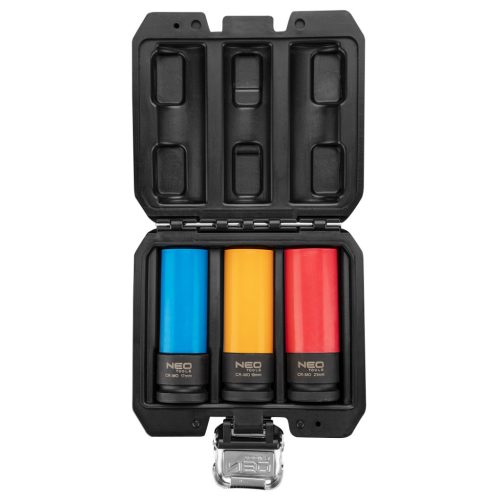 Neo Tools Dugókulcskészlet alufelnihez, vékonyfalú 1/2", 3db (17mm, 19mm, 21mm), Cr-Mo