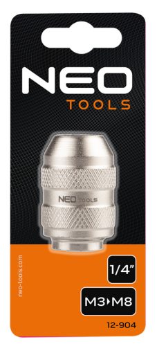 Neo Tools Befogóadapter menetfúrókhoz, 1/4", M3-M8