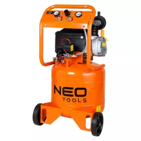   Neo Tools Kompresszor, 40L, álló, 8bar, 169l/perc, 2 csatlakozó, 2 nyomásmérő, olajkenésű