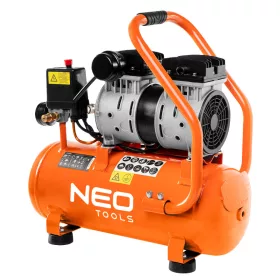   Neo Tools Kompresszor, 12L, extra csendes, kefementes motorral, olajmentes, 79(61)dB