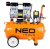 Neo Tools Kompresszor, 24L, 8 bar, 125l/perc, extra csendes, kefementes motorral, olajmentes, 80db