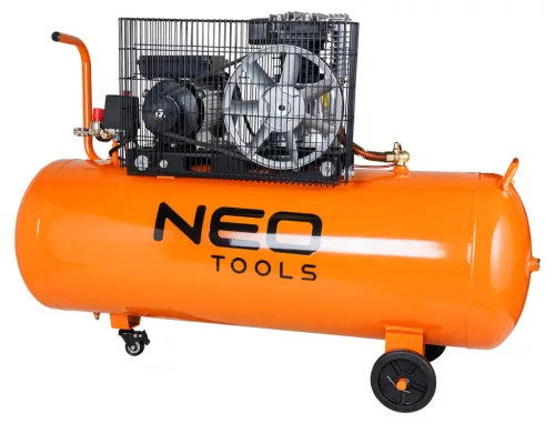 Neo Tools Kompresszor 150L, 10bar, 330L/perc, 2 csatlakozó, 2 nyomásmérő, olajkenésű