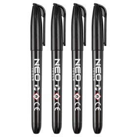   Neo Tools 4db jelölőfilc, vízálló olajalapú festékkel, használat előtt felrázandó, fekete, normál hegyű