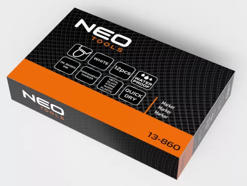 Neo Tools Jelölőfilc, vízálló olajalapú festékkel, fehér, normál hegyű