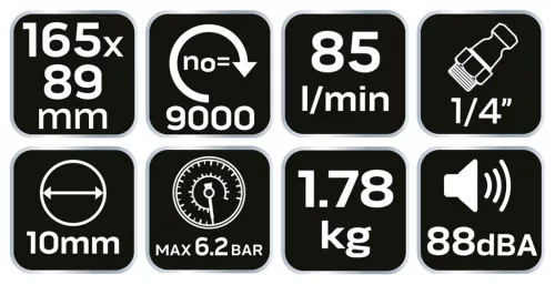Neo Tools Pneumatikus rezgőcsiszoló, 89x165mm