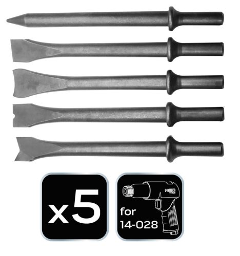 Neo Tools Vésőszár készlet pneumatikus vésőkalapácshoz 5db