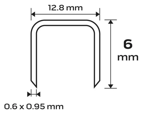 Neo Tools Tűzőkapocs, horganyzott 80-as tipus, pneumatikus tűzőgéphez (14-572), GA21, 6mm, 4000db