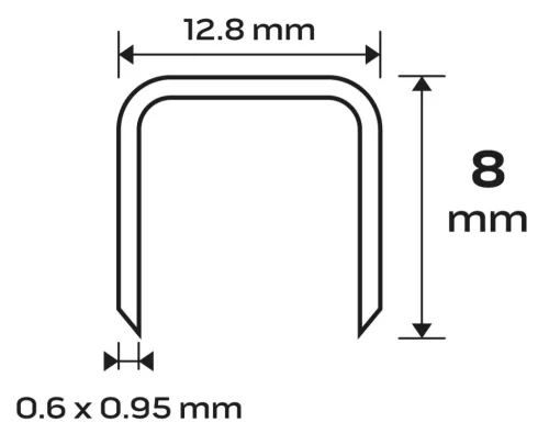 Neo Tools Tűzőkapocs, horganyzott 80-as tipus, pneumatikus tűzőgéphez (14-572), GA21, 8mm, 4000db