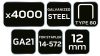 Neo Tools Tűzőkapocs, horganyzott 80-as tipus, pneumatikus tűzőgéphez (14-572), GA21, 12mm, 4000db
