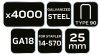 Neo Tools Tűzőkapocs, horganyzott 90-es tipus, pneumatikus tűzőgéphez (14-570), GA18, 25mm, 4000db