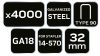 Neo Tools Tűzőkapocs, horganyzott 90-es tipus, pneumatikus tűzőgéphez (14-570), GA18, 32mm, 4000db