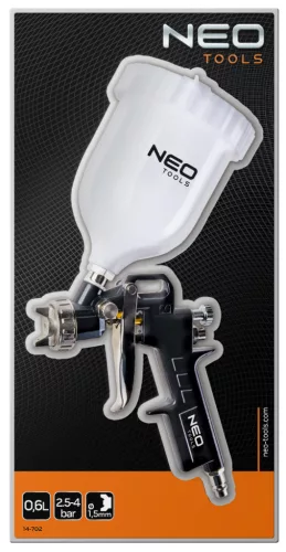 Neo Tools Pneumatikus festékszóró pisztoly, felső tartályos, 1,5mm