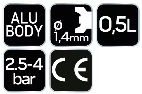 Neo Tools Pneumatikus festékszóró pisztoly, felső tartályos, 1,4mm - hobby