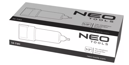 Neo Tools Vízleválasztó szűrő pneumatikus szerszámokhoz, 1/4", fém