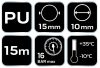 Neo Tools Pneumatikus spiráltömlő, 10x15mm x 15m, PU