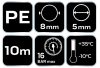 Neo Tools Pneumatikus spiráltömlő, 5,0x8mm x 10m, PE