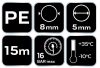 Neo Tools Pneumatikus spiráltömlő, 5,0x8mm x 15m, PE