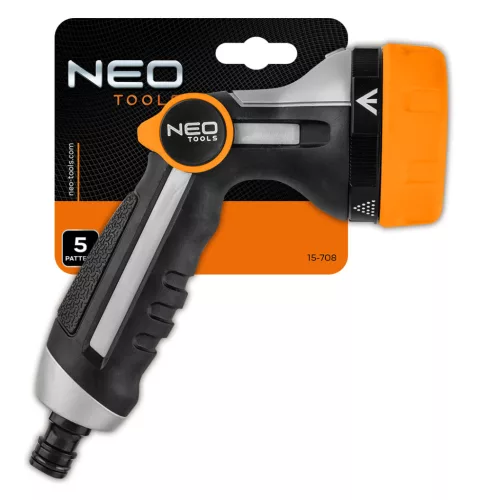 Neo Tools Öntözőpisztoly, 5 funkciós, hüvelykujj szabályozás