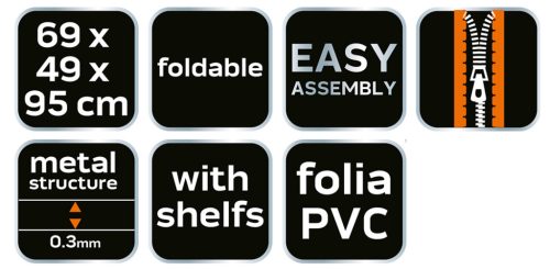 Neo Tools Növényház 69 x 49 x 95cm, PVC fólia, fémszerkezet